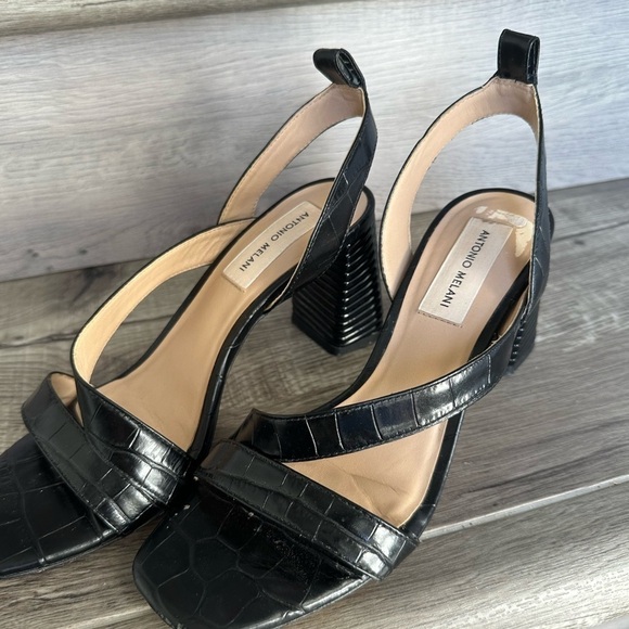 Antonia Melani Sandals Black Heels size 7 - Picture 5 of 5